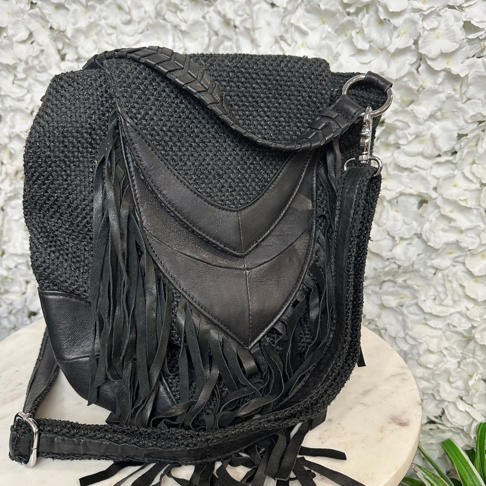 Boho Fringe Crossbody bag - Bkack - Picture 7 of 11